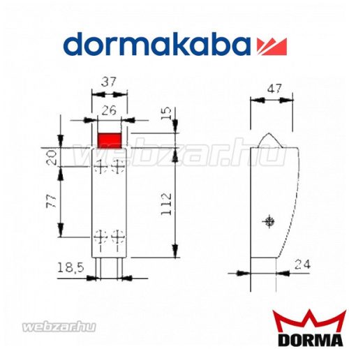 Dorma PHA 2000 alsó-felső reteszelés PHX 02