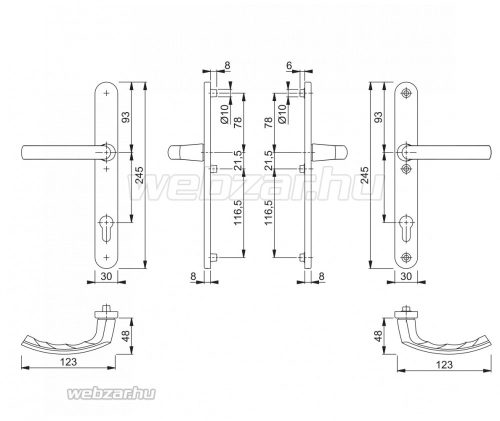 Hoppe Lima ajtókilincs 92/3 F1 ALU
