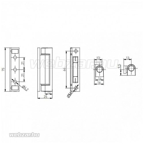 Medos bukópánt antracit