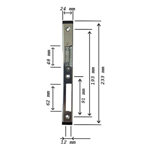 GU zárólemez FA 24mm 7/8 nútos jobb