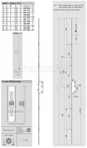 Roto H600 4E 45/92/16 (611321)