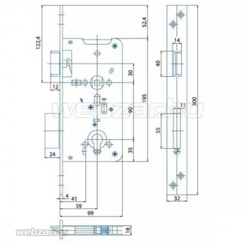 Hobes K131 60/90 cilinderes előajtó bevésőzár