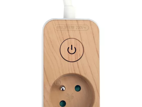 STHOR 72343 Fa hatású elosztó földeléssel, 3 aljzattal, USB-vel, 1,4 m kábellel (3x1 mm²)