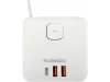 STHOR 72480 Power Cube USB, földelt, fehér 5 aljzatos, 1,4 m, 3x1 mm²