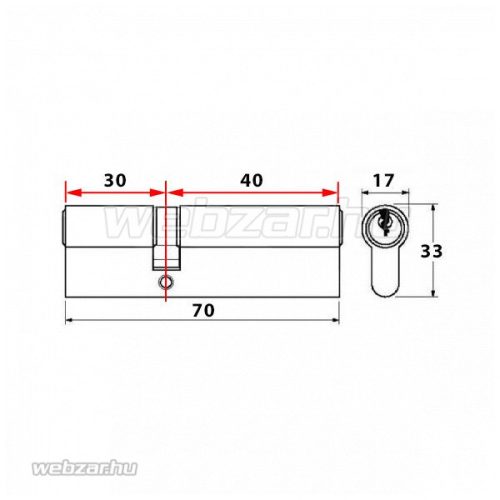 Elzett (Dormakaba) 757 zárbetét 30x40