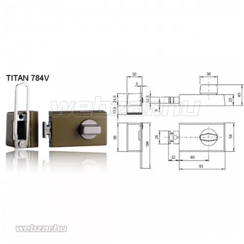 Titan 784V fordítógombos határólós másodzár