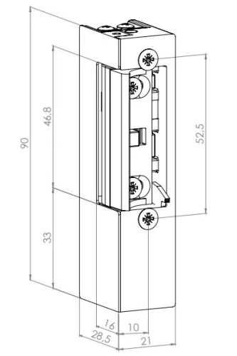 JIS 811 Elektromos zár hosszú előlappal 12V DC E Coils