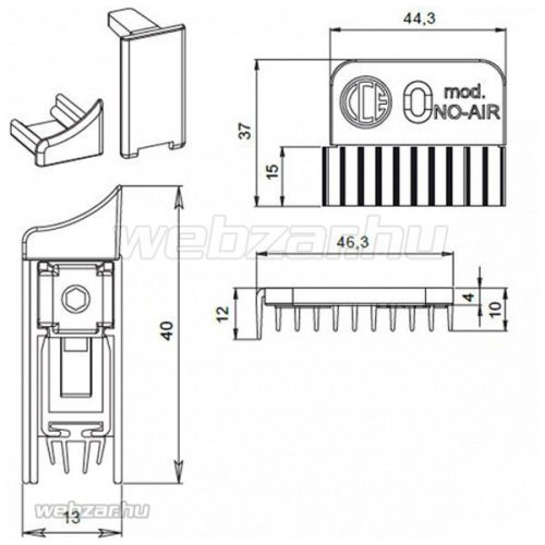 Automata küszöb applique fehér 330mm