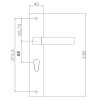 Bussare Stricto A-67 hosszúcímes kilincs Chrome-Satin Chrome 55 Cilinderes