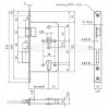 BMH 1000 PZW bevésőzár 65/72 balos, rozsdamentes