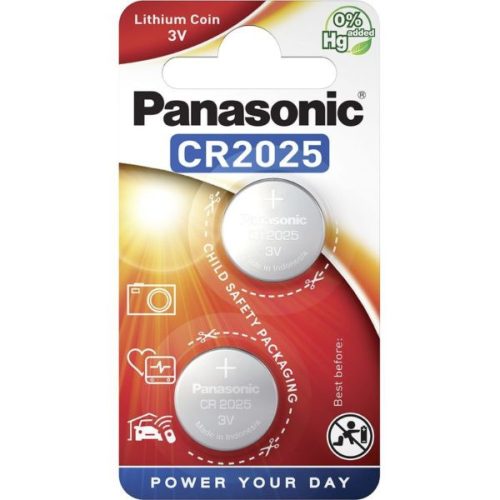 Panasonic CR2025-2B-PAN 3V lítium gombelem 2db/csomag