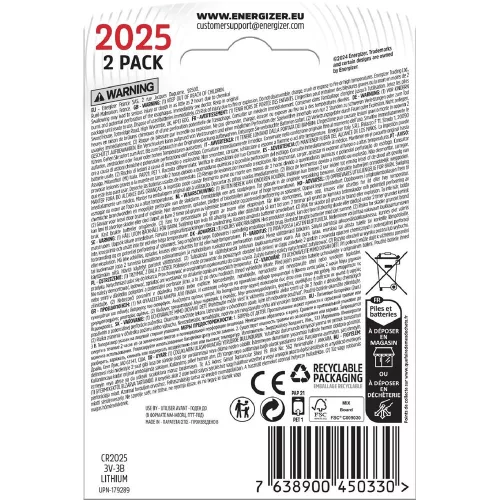 Energizer CR2025EN-FSB2 CR2025 3V lítium gombelem 2db/csomag