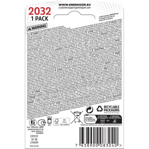 Energizer CR2032EN-B1 CR2032 3V lítium gombelem 1db/csomag