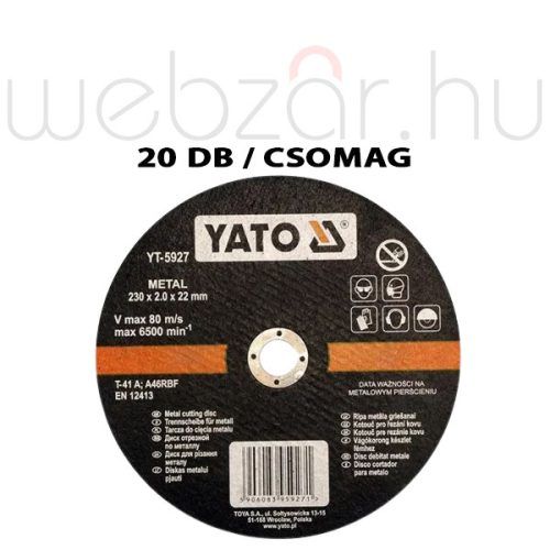 Yato YT-5927 Vágókorong fémre 230x2x22 (20db)