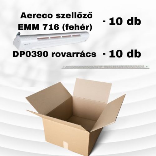 Aereco szellőző EMM 716 fehér + DP0390 rovarrács fehér 10 +10 db-os csomagajánlat