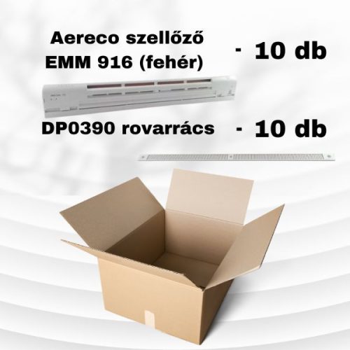 Aereco szellőző EMM 916 fehér + DP0390 rovarrács fehér 10 + 10 db-os csomagajánlat