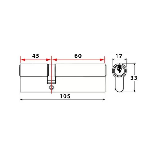 Abus CT5 gombos zárbetét 45x60 (G=Hosszabb)