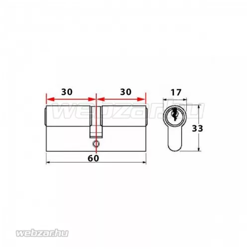 Abus D6PS törésvédett zárbetét 30x30 Gombos