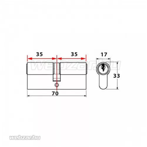 Abus D6PS törésvédett zárbetét 35x35 Gombos
