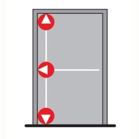   Dorma pánikzár szett (1szárnyú, 3pontos, menekülési, lent fent függőleges, középen oldalra zárás, max.3400, Fix gombbal)