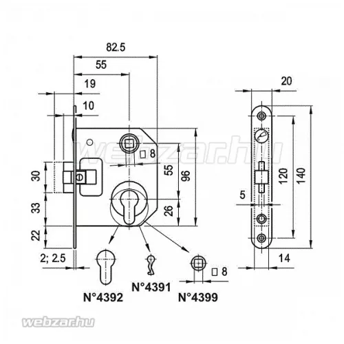 1391 Ikva Lővér kulcsos bevésőzár