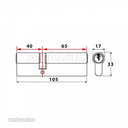 Kaba Expert vészfunkciós zárbetét 40x65