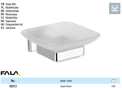 FALA69313 Fali szappantartó Quad Chrome