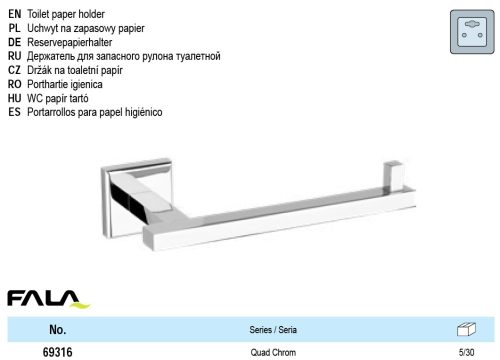 FALA69316 WC papír tartó Quad Chrome