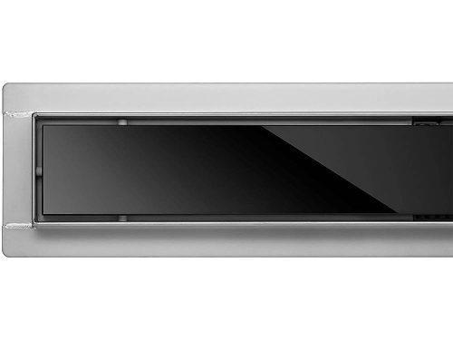 FALA75388 Zuhanylefolyó 800 mm Black Glass inox