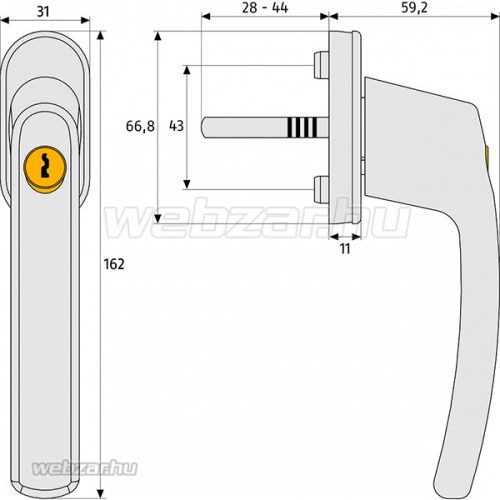 Abus FG200 zárható ablakkilincs Ezüst
