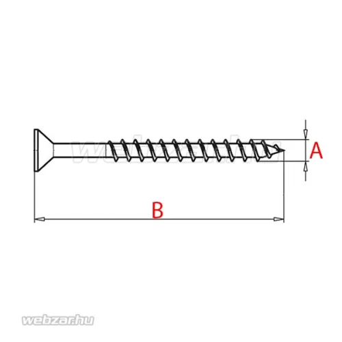 Süllyesztett fejű forgácslapcsavar részmenetes 5x70/42 (200 db)