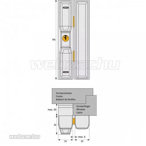 Abus FTS88 kulcsos ablakzár Fehér