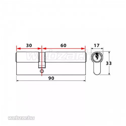 Titan K1 gombos zárbetét 30x60 (G=Hosszabb)