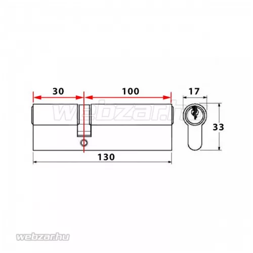 Titan K1 zárbetét 30x100