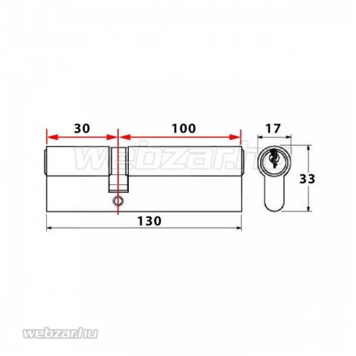 Titan K1 vészfunkciós zárbetét 30x100