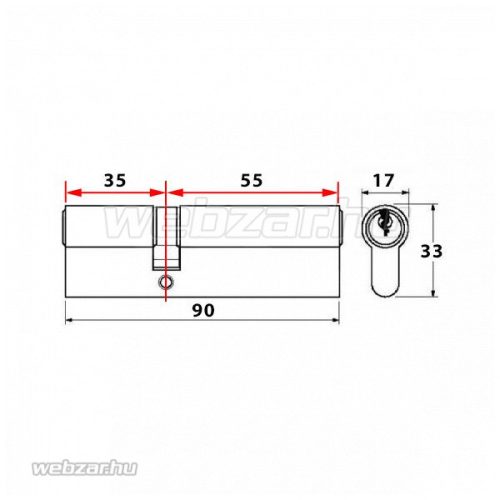 Titan K5 gombos zárbetét 35x55 (G=Rövidebb)