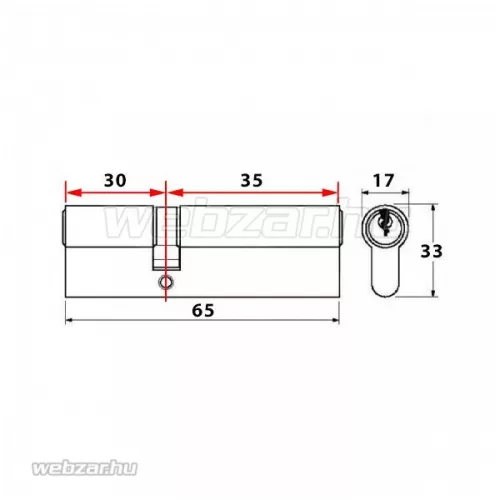 Titan K5 vészfunkciós zárbetét 30x35