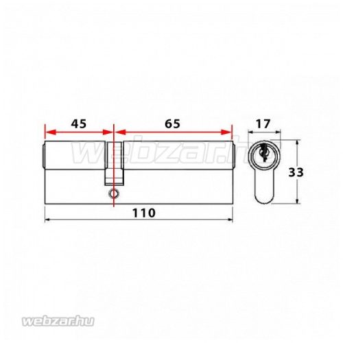 Titan K5 vészfunkciós zárbetét 45x65