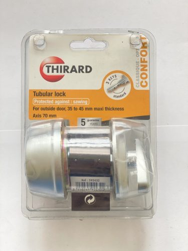 Thirard amerikai típusú fordítógombos ajtózár DM 35-45mm, 70mm ajtóvastagságig