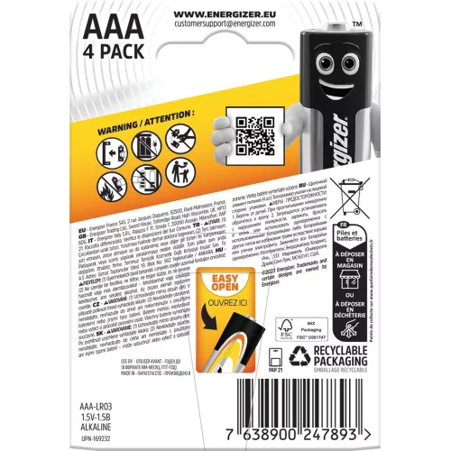 Energizer LR03AP-BP4 Alkaline Power 1,5V AAA/mikro alkáli elem 4 db/csomag