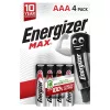 Energizer LR03MAX-CHP4 MAX 1,5V AAA/mikro alkáli elem 4 db/csomag