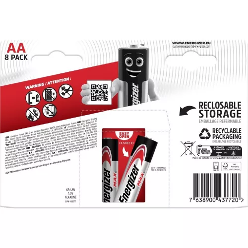 Energizer LR6MAX-CHP8 MAX 1,5V AA/ceruza alkáli elem 8 db/csomag