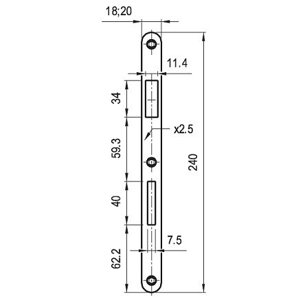 MIDI 7/8 zárólemez egyenes