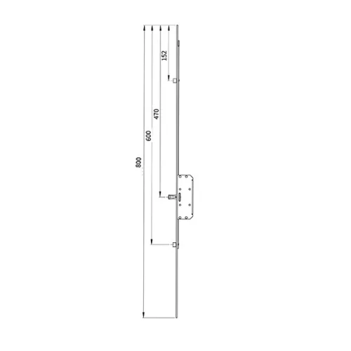 Euro-Elzett MultiModul Alsó elem 2 görgő +1 csap 16/800mm (A2R1P16/800)(EE-MM113)