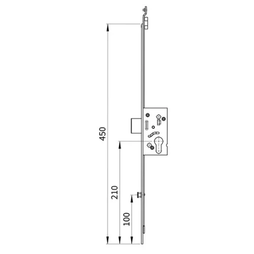 Euro-Elzett MultiModul Toldó elem másodzárral DM 35 + 1gomba 16/450mm (T1M16/450D35)(EE-MM234)