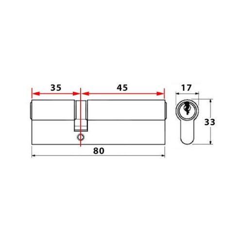 Abus P12R gombos zárbetét 35x45 (G=Hosszabb)