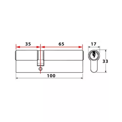 Abus P12R gombos zárbetét 35x65 (G=Rövidebb)