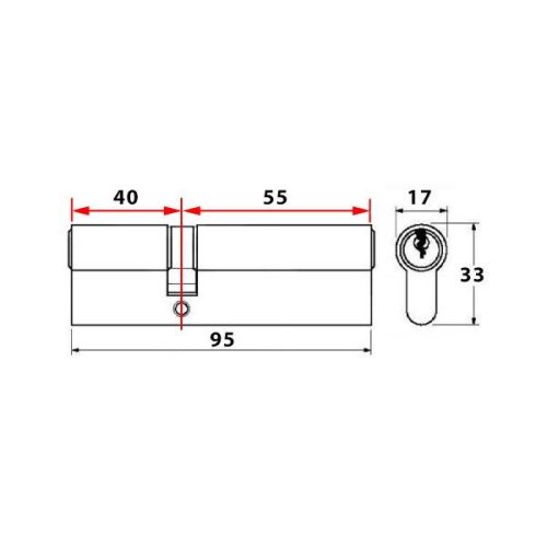 Abus P12R gombos zárbetét 40x55 (G=Hosszabb)