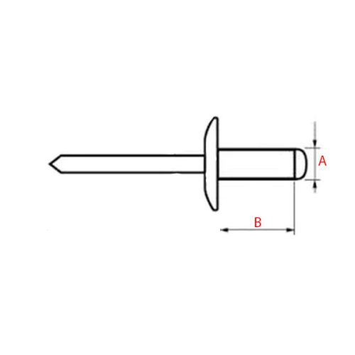 EcoPop nyitott D-fejű popszegecs 4,8x20 (500 db)