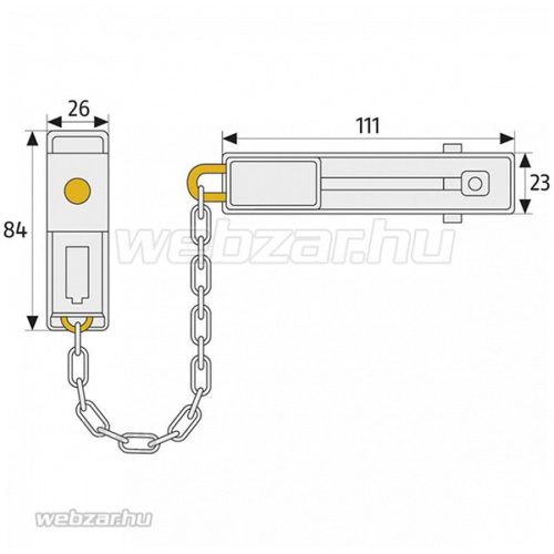 Abus SK78 zárható ajtólánc Ezüst